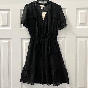 monteau los angles black short sleeve dot dress size xs - Nwt